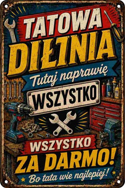 Plechová ceduľa Tatowa Dilinia - Plechová tabuľa