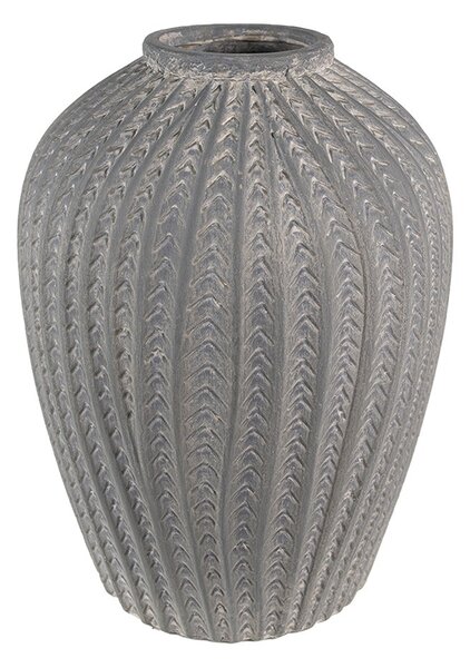 Šedá cementová dekoratívna váza L - Ø 21*28 cm - Clayre & Eef