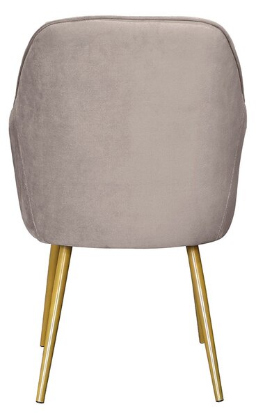 Šedá jedálenská stolička so zlatými nohami Gilda - 58*56*83 cm - Clayre & Eef