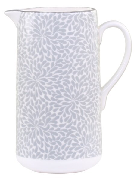 Šedý porcelánový džbán s ornamentami Arés Grey - 15 * 9 * 20cm / 1100ml - Chic Antique