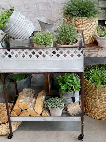 3ks plechový zinkový antik obal na kvetináč Planters - Ø 21*22/Ø 17*20 / Ø 13*18cm - Chic Antique