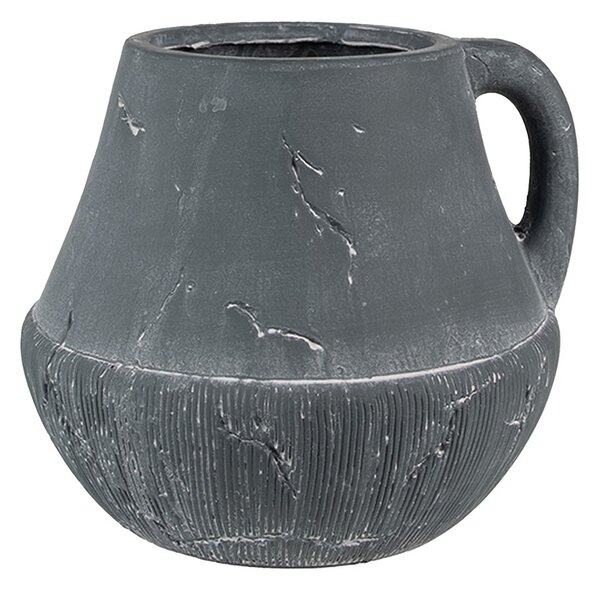 Tmavosivý dekoratívny obal na kvetináč Édith M - 19*19*17 cm - Clayre & Eef