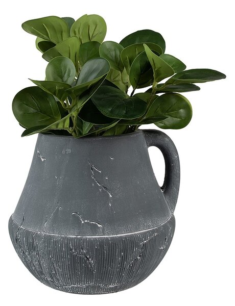Tmavosivý dekoratívny obal na kvetináč Édith M - 19*19*17 cm - Clayre & Eef