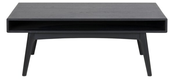 Čierny konferenčný stolík s podnožím z dubového dreva Actona Martel, 130 x 70 cm