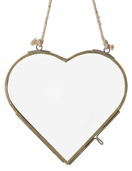 Bronzový antik závesný fotorámik v tvare srdca Heart - 15*15*1cm - Light & Living