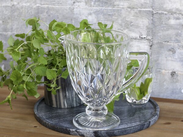 Džbán zo silnejšieho skla s dekorom Diamond cut - 15*19,5cm - Chic Antique