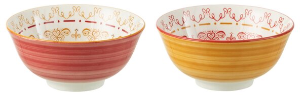 Set 2ks farebná porcelánová miska Bowl Jam - Ø15*7cm/ 570ml - J-Line by Jolipa