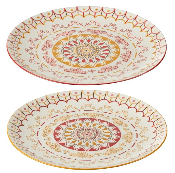 Set 2ks porcelánový jedálenský tanier Plate Jam - Ø27*2cm - J-Line by Jolipa