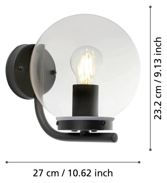 VONKAJŠIE NÁSTENNÉ SVIETIDLO, 20/23 cm Eglo - Online Only bytové doplnky, Online Only