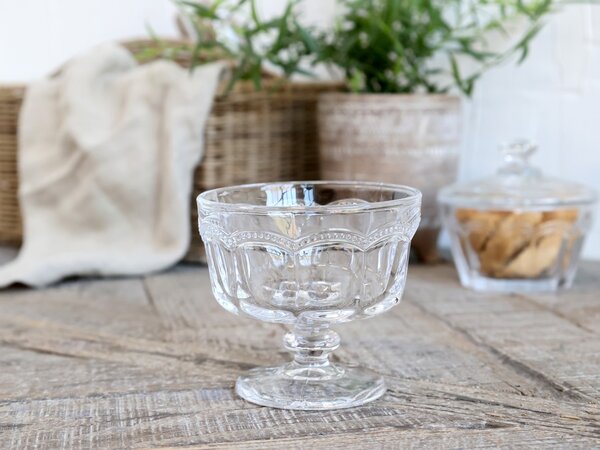 Sklenená miska na nohe Antoinette 0,2l - Ø9,5*9 cm - Chic Antique