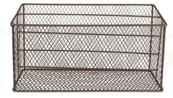 Hnedý drôtený zakladač na časopisy a listy - 33*17*15/17 cm - Clayre & Eef
