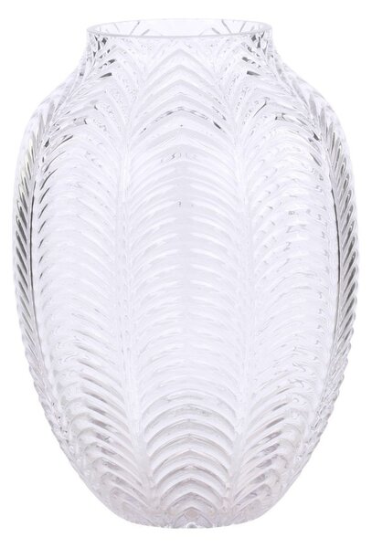 Transparentná sklenená dekoračná váza Leaf - Ø 14*18cm - Chic Antique