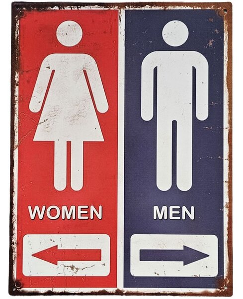Nástenná kovová ceduľa s levanduľou Man Women - 25*33 cm - Ostatní
