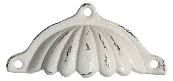 Krémová antik liatinová úchytka s drážkami Grooves - 10*2*5 cm - Chic Antique