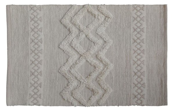 Béžový bavlnený koberec s ornamentami Rug pattern - 60*90 cm - Chic Antique