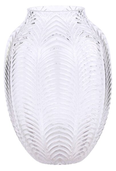 Transparentná sklenená dekoračná váza Leaf - Ø 18*25cm - Chic Antique