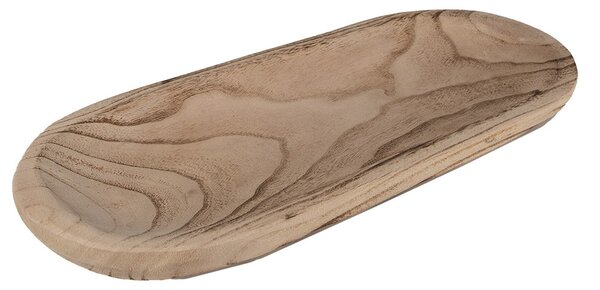 Prírodná drevená servírovacia misa/tanier - 40*18*4 cm - Clayre & Eef