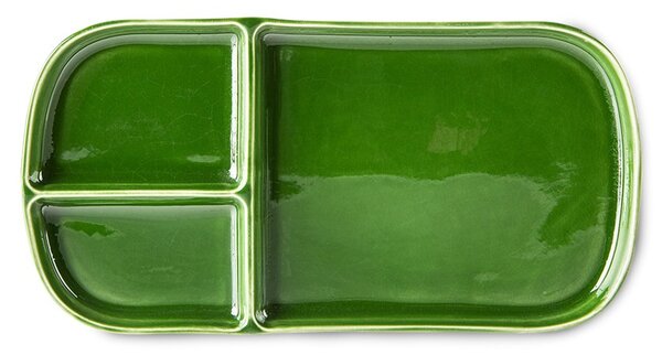 Set 2ks zelená keramická tácka The Emeralds - 27*14*2cm - HKLIVING
