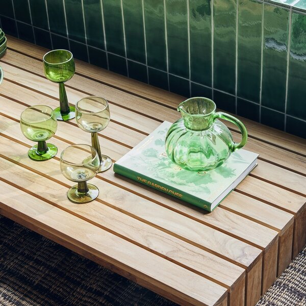 Set 4ks zelený pohár na víno na nízkej nohe The Emeralds - Ø 8*11cm/ 250ml - HKLIVING