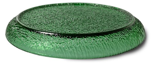 Zelený sklenený dezertný tanier The Emeralds - Ø 21*3cm - HKLIVING