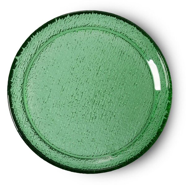 Zelený sklenený dezertný tanier The Emeralds - Ø 21*3cm - HKLIVING