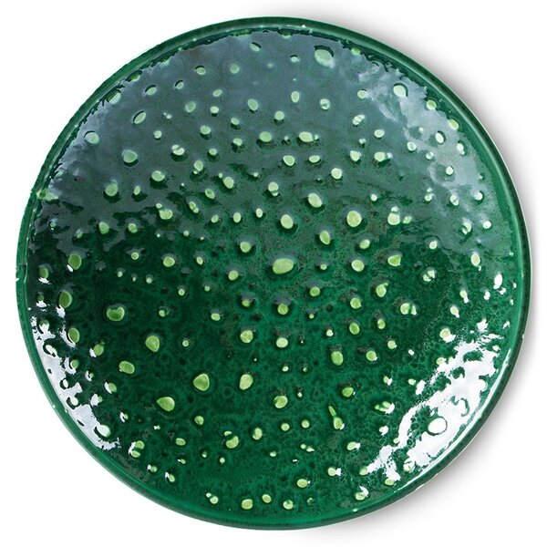 Zelená keramická misa na nohe The Emeralds - Ø 30*10cm - HKLIVING