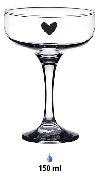 Poháre na šampanské so srdiečkom Heart - Ø 10*14 cm / 150 ml - Clayre & Eef