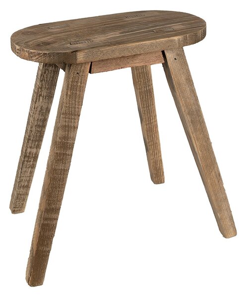 Hnedý dekoračný kvetinový drevený oválny stolík - 30*16*32 cm - Clayre & Eef
