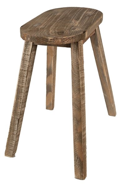 Hnedý dekoračný kvetinový drevený oválny stolík - 30*16*32 cm - Clayre & Eef