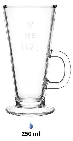 Sklenený hrnček so srdiečkom Me Time - 9*8*15 cm / 250 ml - Clayre & Eef