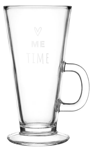 Sklenený hrnček so srdiečkom Me Time - 9*8*15 cm / 250 ml - Clayre & Eef