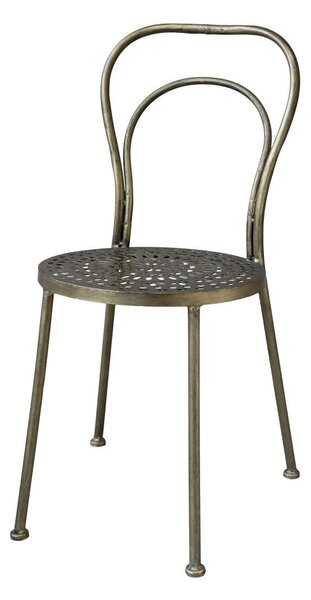 Mosadzná antik kovová stolička Gilla - 41*41*92 cm - Chic Antique