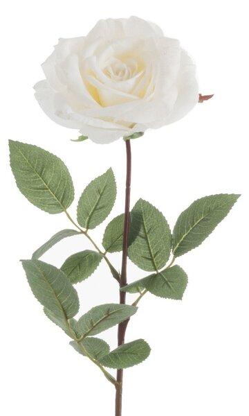 Biela umelá dekoratívna kvetina ruže - 15*7*76 cm - J-Line by Jolipa