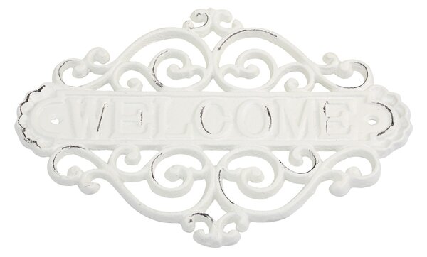 Krémová nástenná ceduľa Welcome – 28*5*20cm - Chic Antique