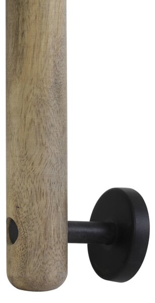 Čierna kovová nástenná lampa s drevom Banu M - 40*14*44 cm - Light & Living