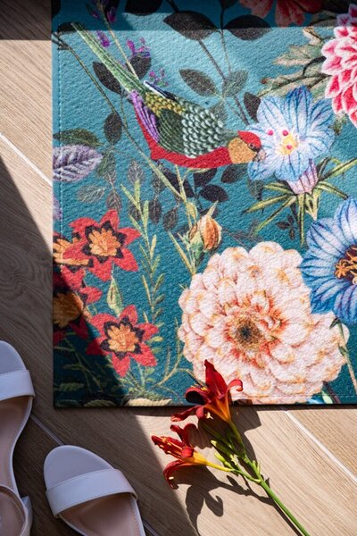 Farebná rohožka s kvetmi georgín Dahlia - 75*50*1cm - Mars & More