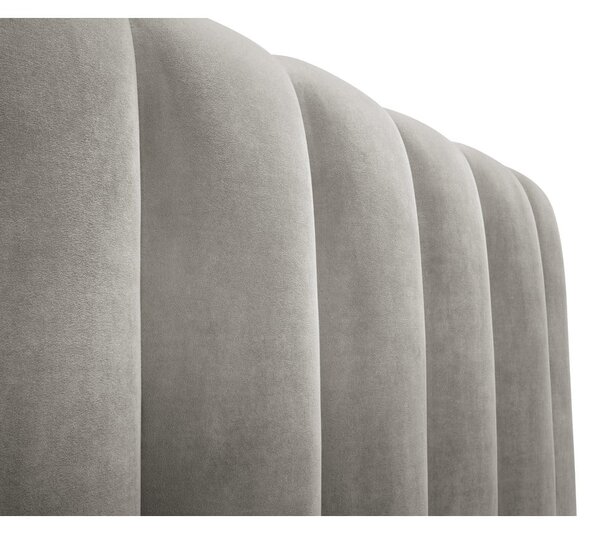 Svetlosivá čalúnená dvojlôžková posteľ s úložným priestorom s roštom 180x200 cm Kelp – Micadoni Home