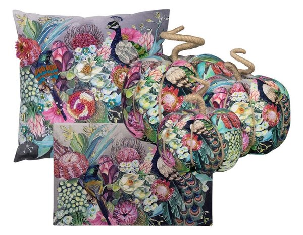 Farebná rohožka s kvetmi a pávom Peacock - 75*50*1cm - Mars & More