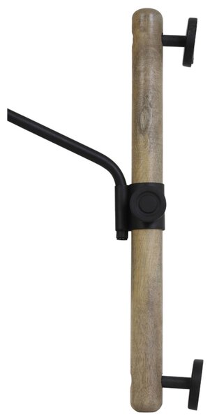 Čierna kovová nástenná lampa s drevom Banu M - 40*14*44 cm - Light & Living