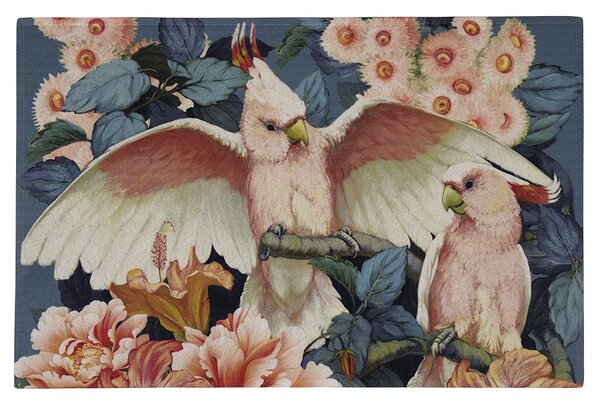 Farebná rohožka s kvetmi a papagájmi Cockatoo - 75*50*1cm - Mars & More