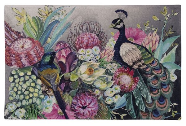 Farebná rohožka s kvetmi a pávom Peacock - 75*50*1cm - Mars & More