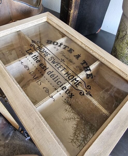 Box na čaj (6 přihrádek) - 24*16*8 cm - Clayre & Eef