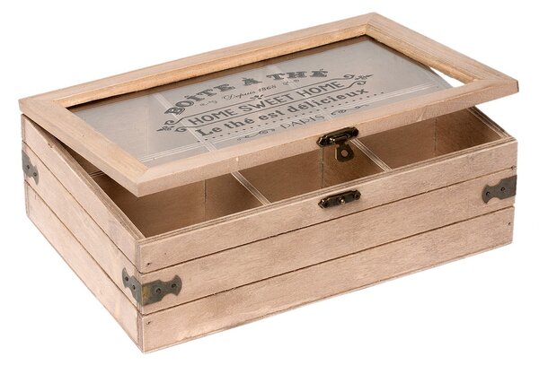 Box na čaj (6 přihrádek) - 24*16*8 cm - Clayre & Eef