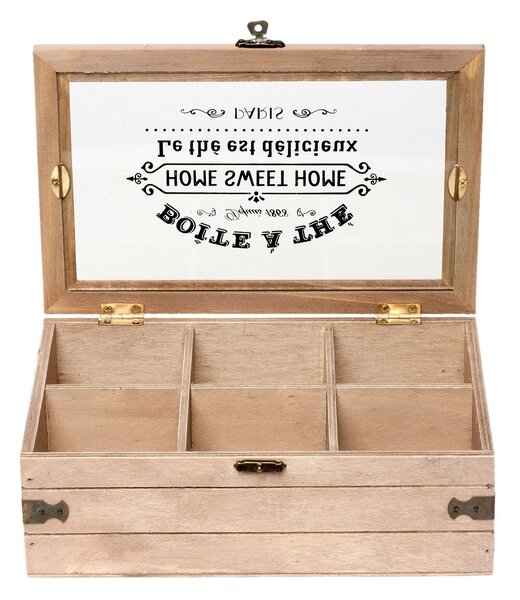 Box na čaj (6 přihrádek) - 24*16*8 cm - Clayre & Eef