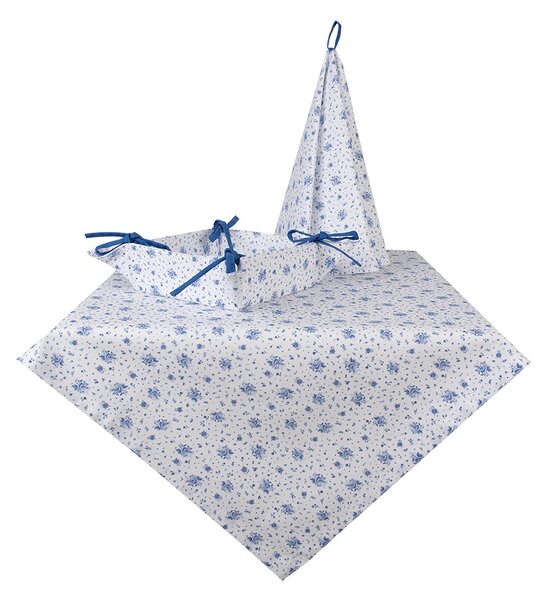 Bavlnená utierka s modrými ružičkami Blue Rose Blooming - Ø 80 cm - Clayre & Eef