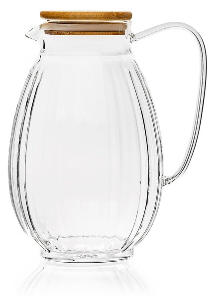 4Home Sklenený džbán Hot&Cool Juicy s bambusovým viečkom, 1,5 l
