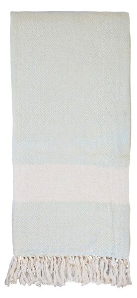 Pastelkovo zelený slaboučký bavlnený uterák / osuška so strapcami - 90*180 cm - Chic Antique