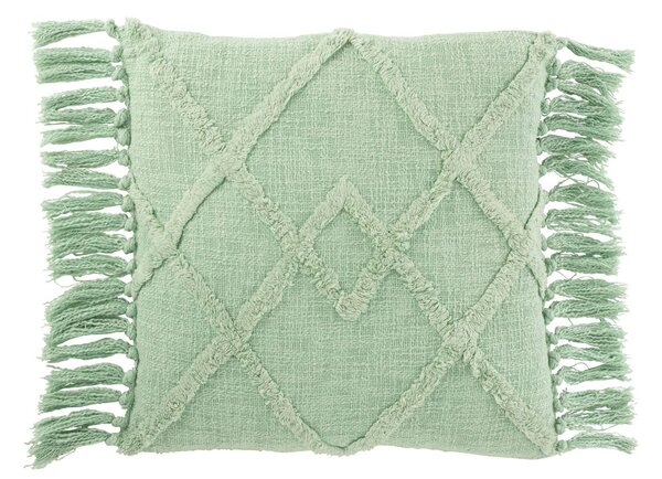 Mintový vankúš so strapcami a výplňou Rhombus - 50*50cm - J-Line by Jolipa