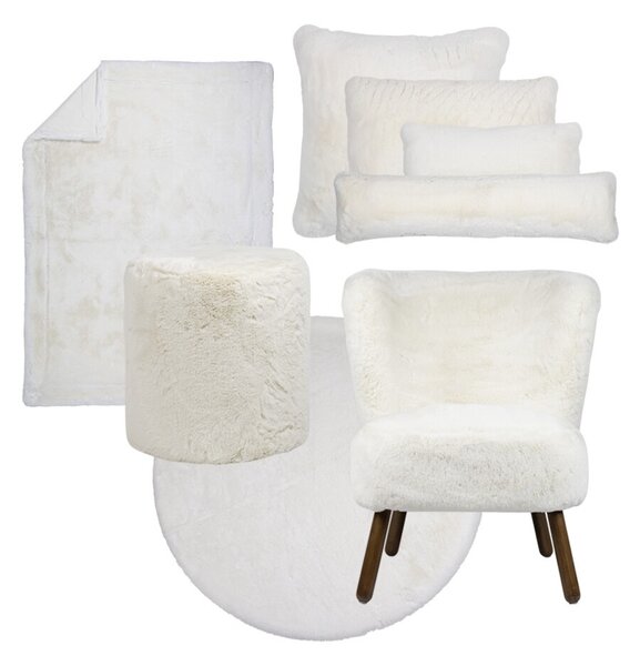 Biely plyšový mäkkučký polštár Soft Teddy White Off - 45*15*45cm - Mars & More