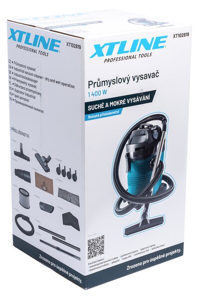 XTline Priemyselný vysávač na suché a mokré vysávanie 1400W a príslušenstvo